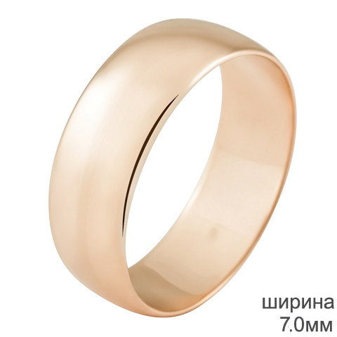Широкое обручальное кольцо из красного золота