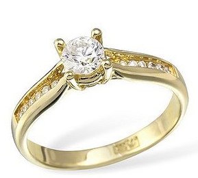 Кольцо "Diamante"  с бриллиантом 0.30кт
