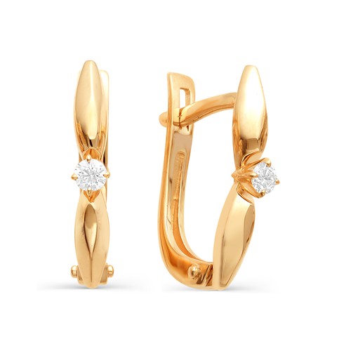 Золотые серьги с бриллиантом Золотые серьги с бриллиантом