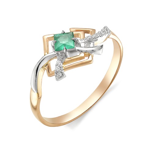 Дизайнерское изумрудное кольцо с бриллиантами Дизайнерское изумрудное кольцо с бриллиантами
