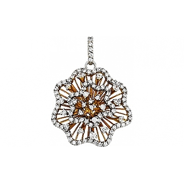 Подвеска Цветок с фианитом и золотым покрытием Подвеска Цветок с фианитом и золотым покрытием