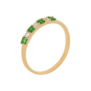 Кольцо из красного золота с алпанитами и фианитами Кольцо из красного золота с алпанитами и фианитами