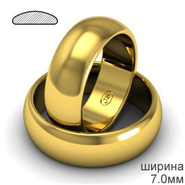 Объемное женское обручальное кольцо из желтого золота