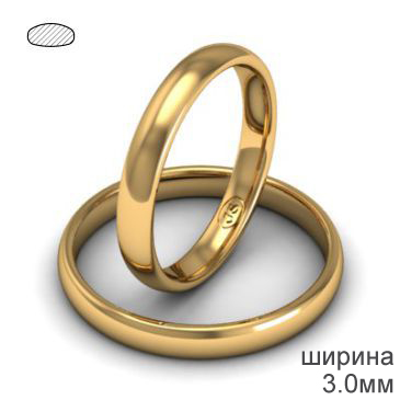 Обручальное мужское кольцо из красного золота комфорт