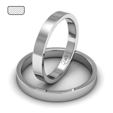 Обручальное кольцо из палладия плоское