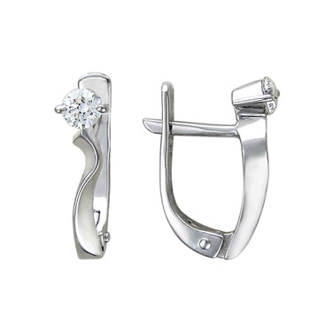 Серьги с бриллиантом из красного золота Серьги с бриллиантом из красного золота