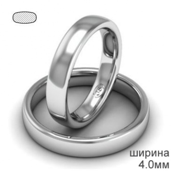 Обручальное кольцо из палладия 4 мм