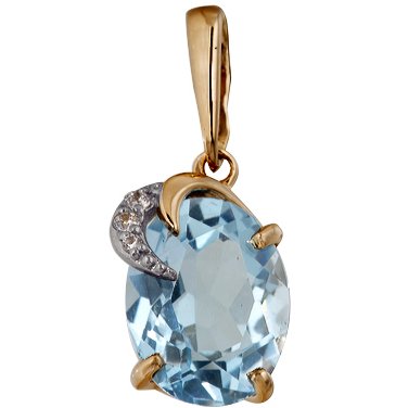 Подвеска из красного золота с топазом и фианитами Подвеска из красного золота с топазом и фианитами