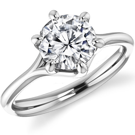 Оригинальное помолвочное кольцо с бриллиантом 1 карат