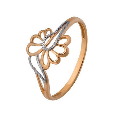 Кольцо из белого и красного золота без вставок Кольцо из белого и красного золота без вставок