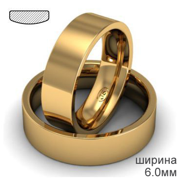 Золотое широкое обручальное кольцо