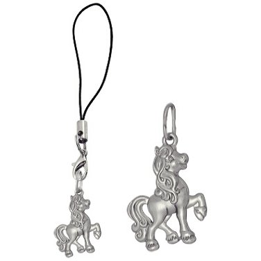 Подвеска брелок для телефона Лошадка из серебра без вставок Подвеска брелок для телефона Лошадка из серебра без вставок