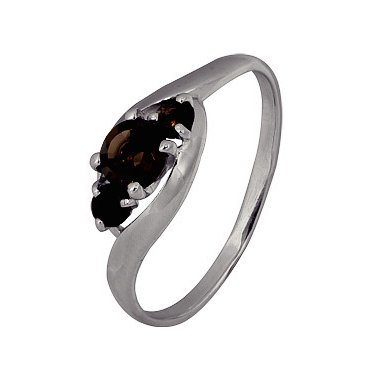 Кольцо из серебра с раухтопазами Кольцо из серебра с раухтопазами