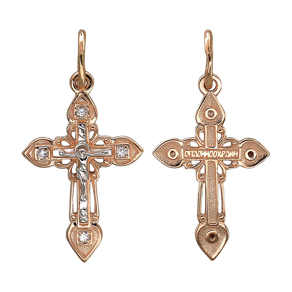 Купить Крестик С Фианитами Золотой Женский