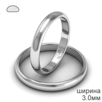 Обручальное кольцо из палладия классическое