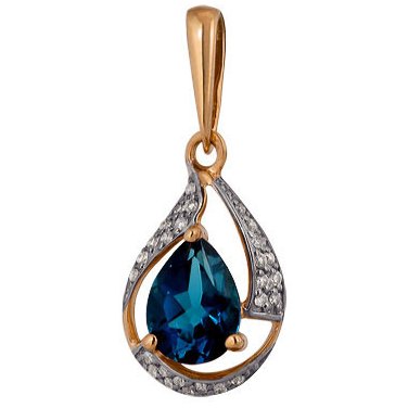 Подвеска из белого и красного золота с топазом и бриллиантами Подвеска из белого и красного золота с топазом и бриллиантами