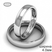 Обручальное женское кольцо 4 мм из белого золота