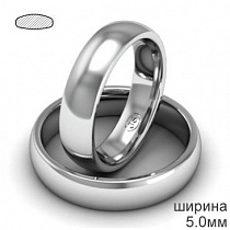 Комфортное мужское обручальное кольцо 5 мм из белого золота