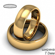 Суперудобное широкое обручальное кольцо из красное золота для нее