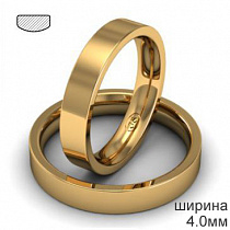 Плоское обручальное кольцо из красного золота