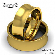 Вогнутое обручальное кольцо 7 мм женское из желтого золота
