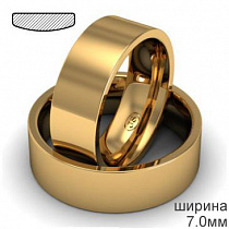 Массивное обручальное кольцо 7 мм для него красное золото