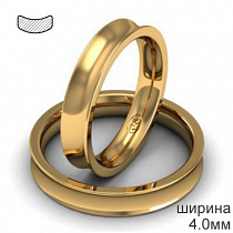 Вогнутое женское обручальное кольцо из красного золота
