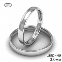 Объемное обручальное кольцо для нее из белого золота
