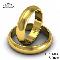 Классическое обручальное мужское кольцо из желтого золота