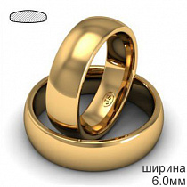 Обручальное кольцо мужское 6 мм из красного золота комфорт