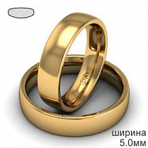 Обручальное кольцо комфорт для нее из красного золота