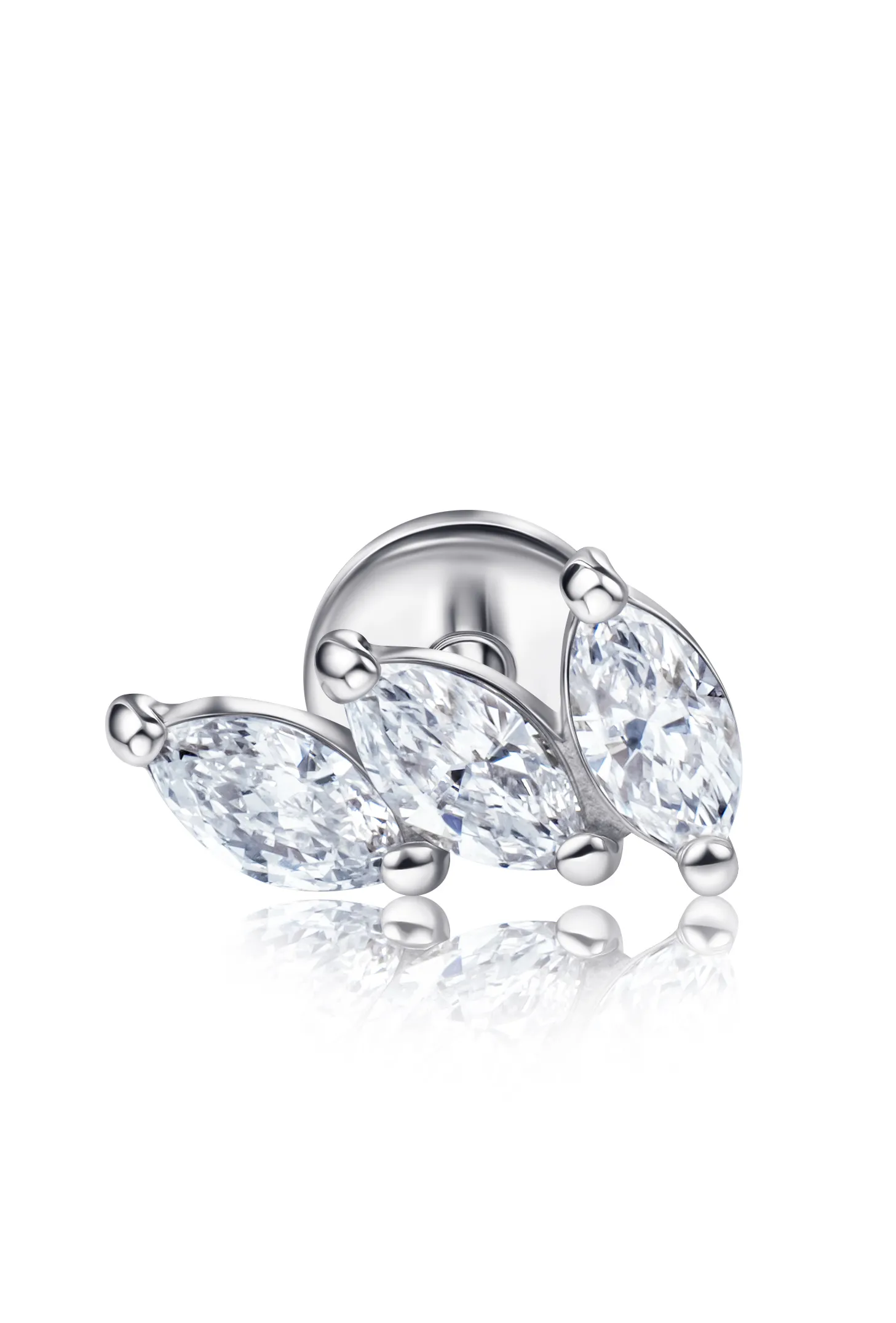 Накрутка из белого золота с бриллиантами огранки Маркиз 4х2 Накрутка из белого золота с бриллиантами огранки Маркиз 4х2