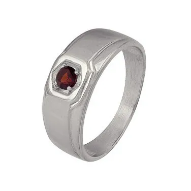 Печатка из серебра с гранатом Печатка из серебра с гранатом