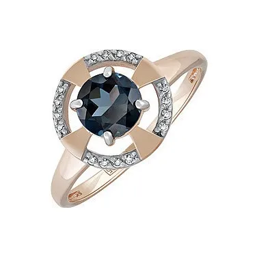 Кольцо с топазом и фианитом Кольцо с топазом и фианитом