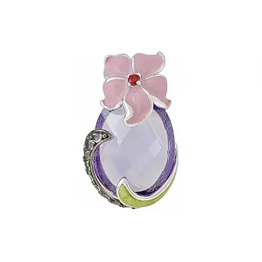 Подвеска с имитац. шпинели и фианитом Подвеска с имитац. шпинели и фианитом