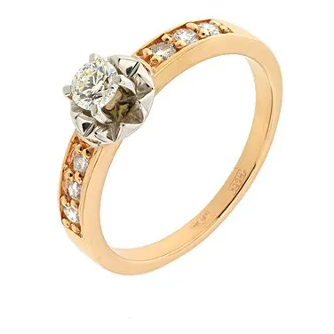 Кольцо из белого и красного золота с бриллиантами Кольцо из белого и красного золота с бриллиантами