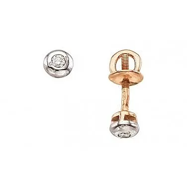 Пусеты с бриллиантами красное золото Пусеты с бриллиантами красное золото